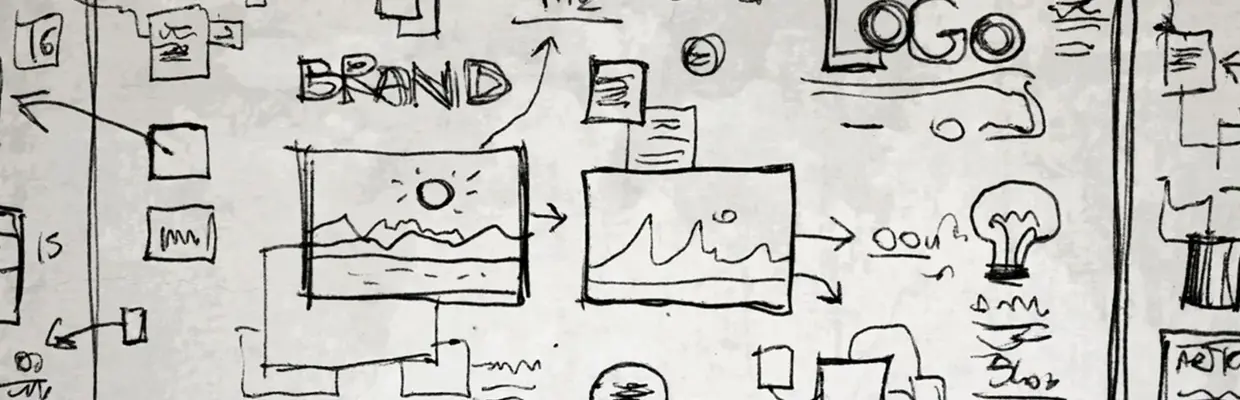 Schets homepage op whiteboard - 1600